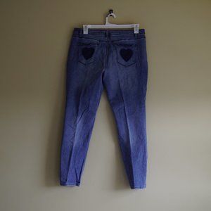 Modcloth Light Blue Heart Pocket Cotton Jeans, Size XL